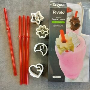 Red Straw Cookie Cutters Set Of 8